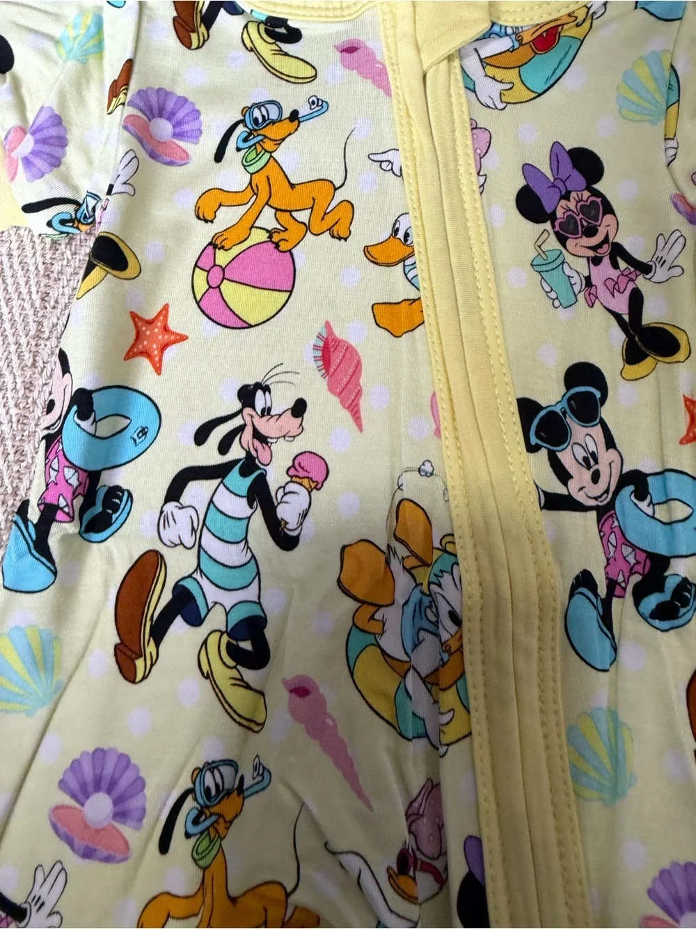 Disney Yellow Mickey & Friends Printed Footie